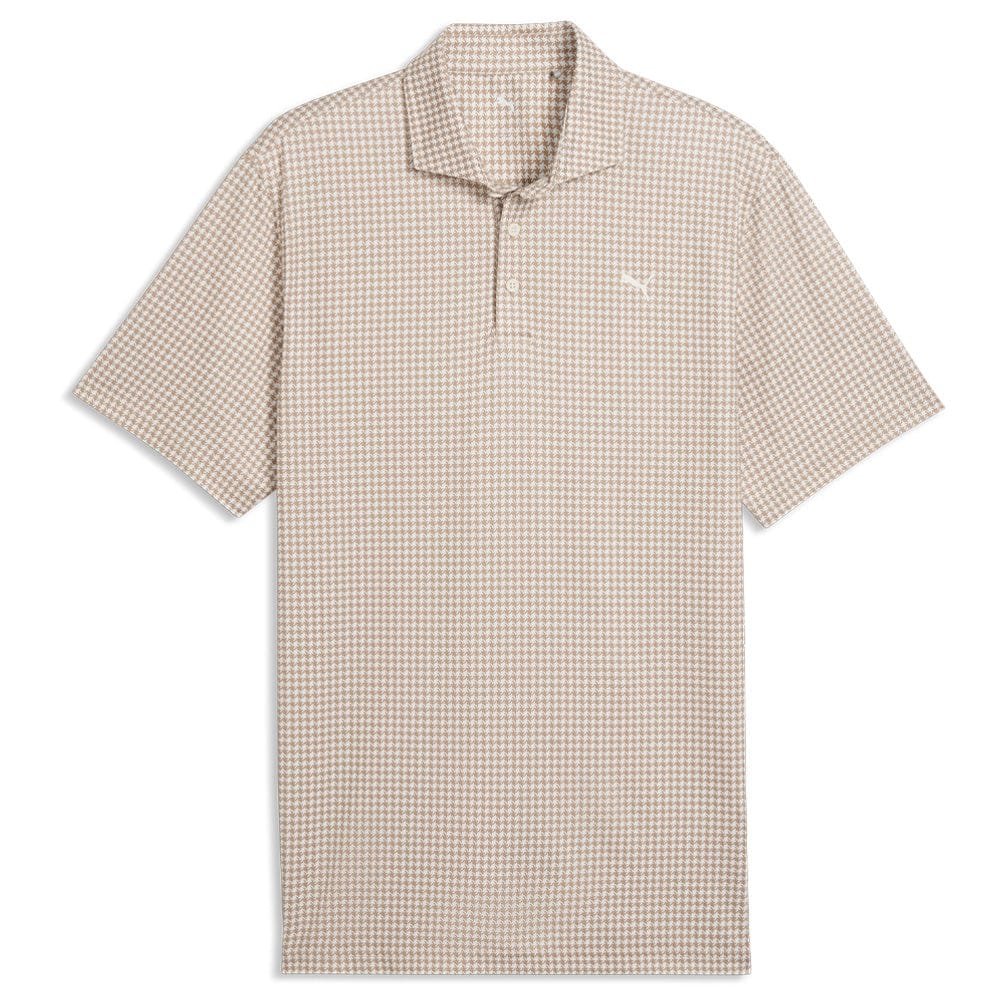 Puma Cloudspun Mono Check Polo Shirt - White Glow/Ice Coffee