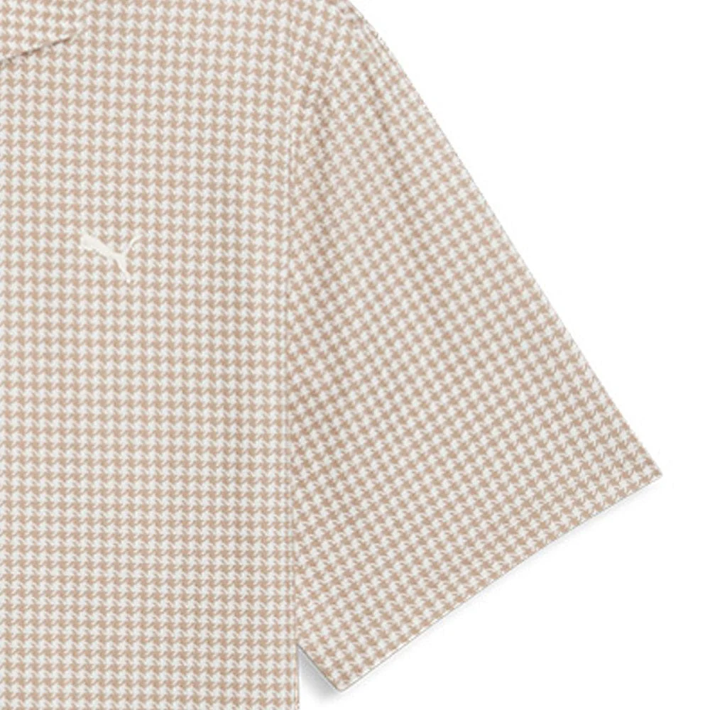 Puma Cloudspun Mono Check Polo Shirt - White Glow/Ice Coffee - Image 4
