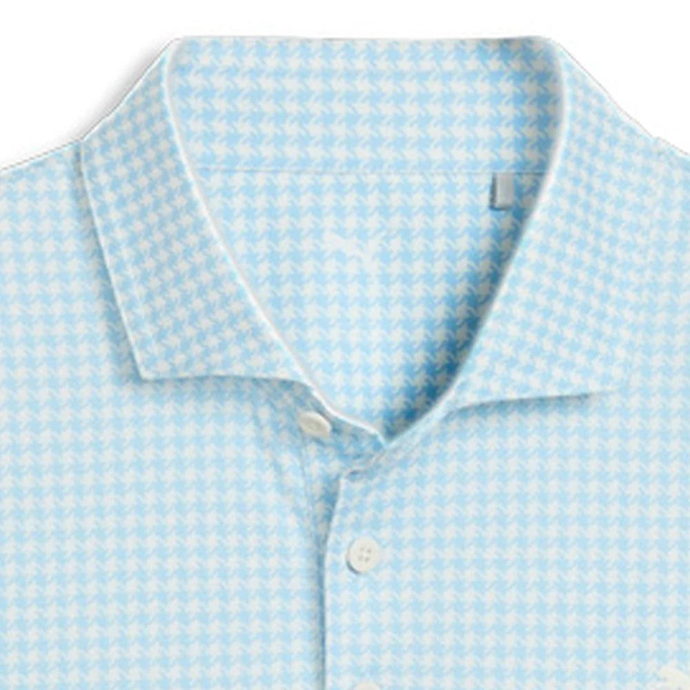 Puma Cloudspun Mono Check Polo Shirt  - White Glow/Team Light Blue - Image 3