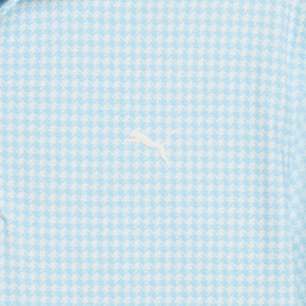 Puma Cloudspun Mono Check Polo Shirt  - White Glow/Team Light Blue - Image 5