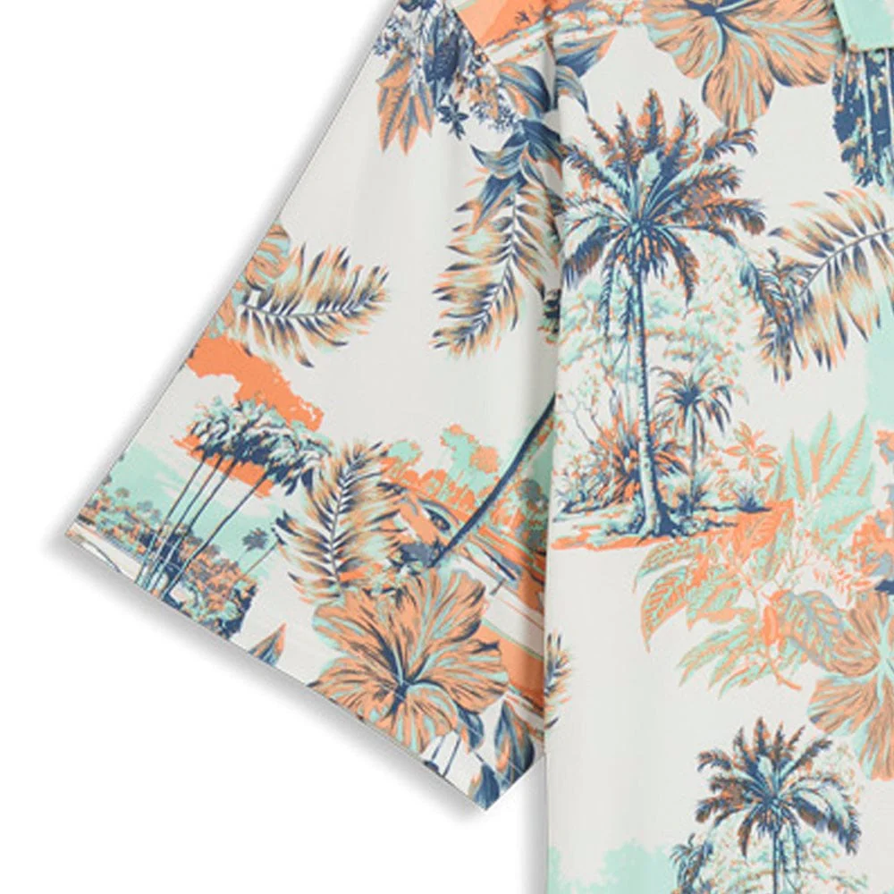 Puma Cloudspun Palm Polo Shirt  - Warm White/Mint Jelly/Melon Glow - Image 4