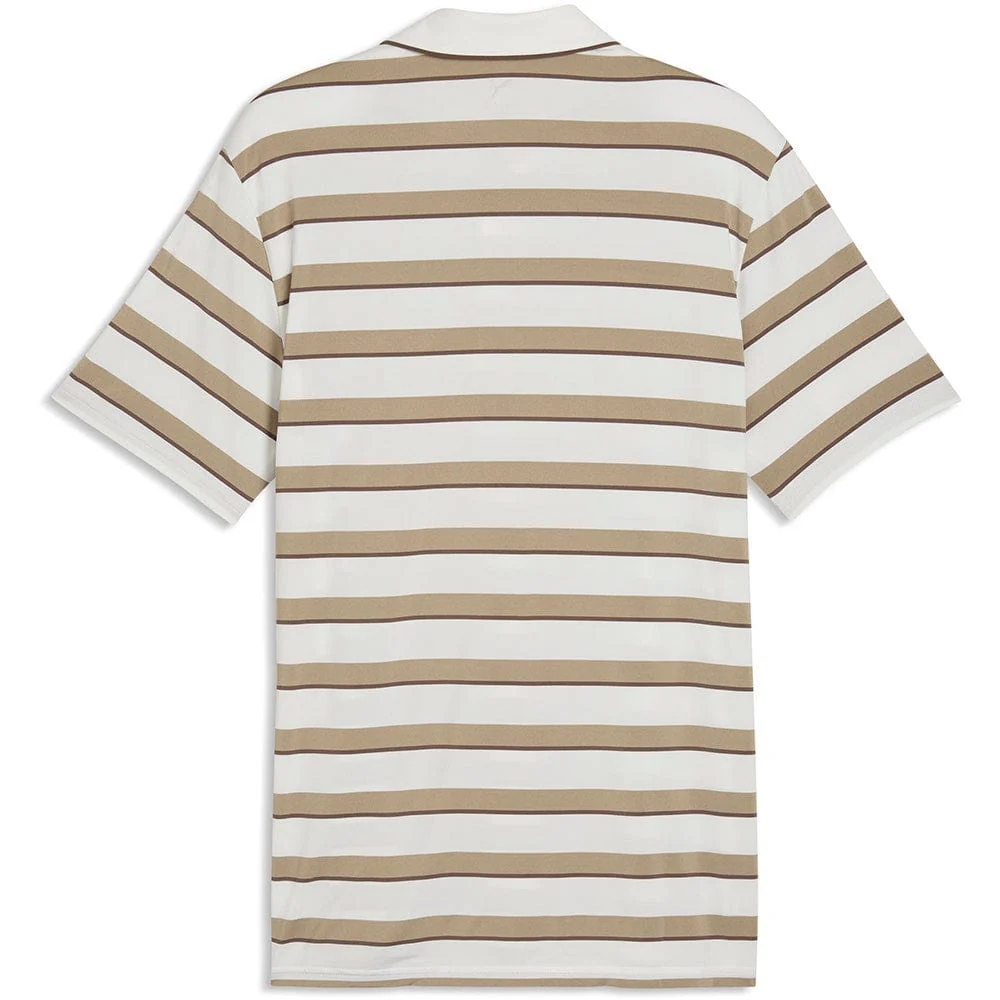 Puma Cloudspun Stripe Polo - Warm White/Ice Coffee - Image 2