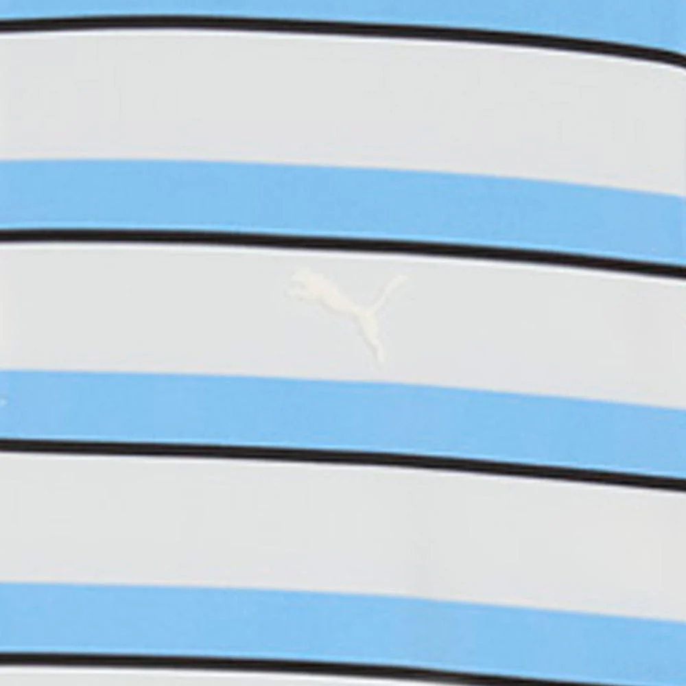 Puma Cloudspun Stripe Polo Shirt - Warm White/Team Light Blue - Image 5