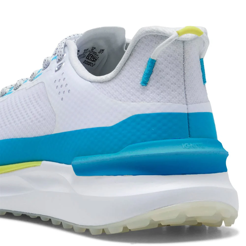 Puma IGNITE Elevate X Waterproof Spikeless Shoes - Puma White/Speed Blue/Apple Spritz - Image 3