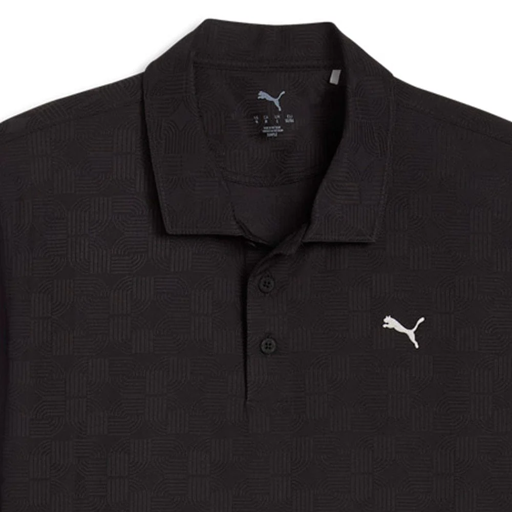 Puma MATTR Deco Jacquard Polo Shirt - Puma Black - Image 3