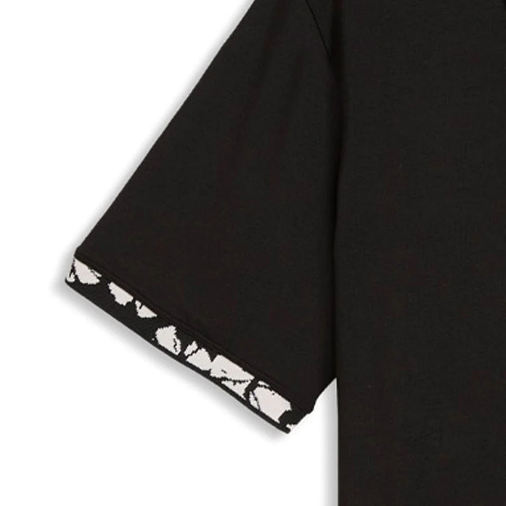 Puma Modalon Floral Rib Polo Shirt  - Puma Black/Rose Blossom - Image 4