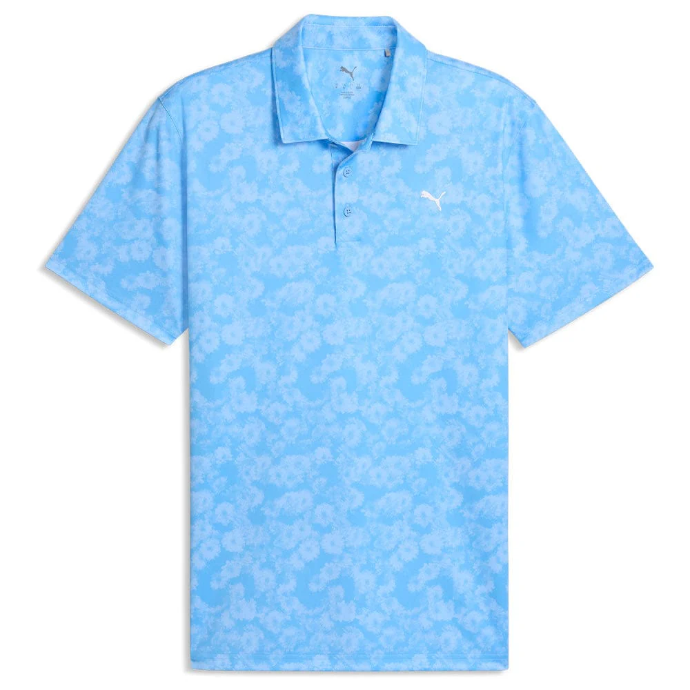 Puma Pure 2.0 Floral Polo Shirt - Team Light Blue