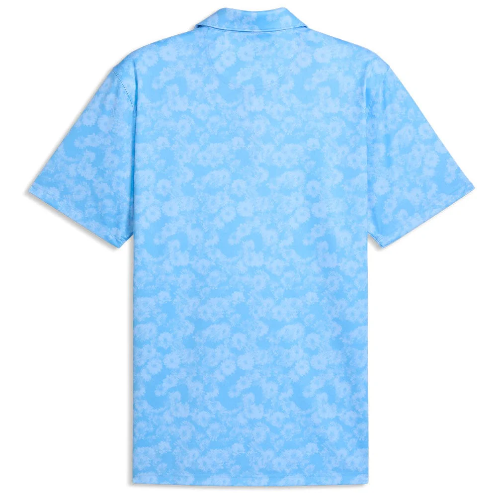 Puma Pure 2.0 Floral Polo Shirt - Team Light Blue - Image 2