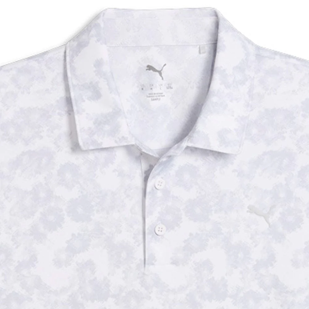 Puma Pure 2.0 Floral Polo Shirt - White Glow - Image 3