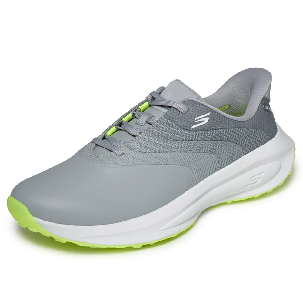 Skechers Flow Slip Ins Spikeless Waterproof Shoes - Grey/Lime - Image 6