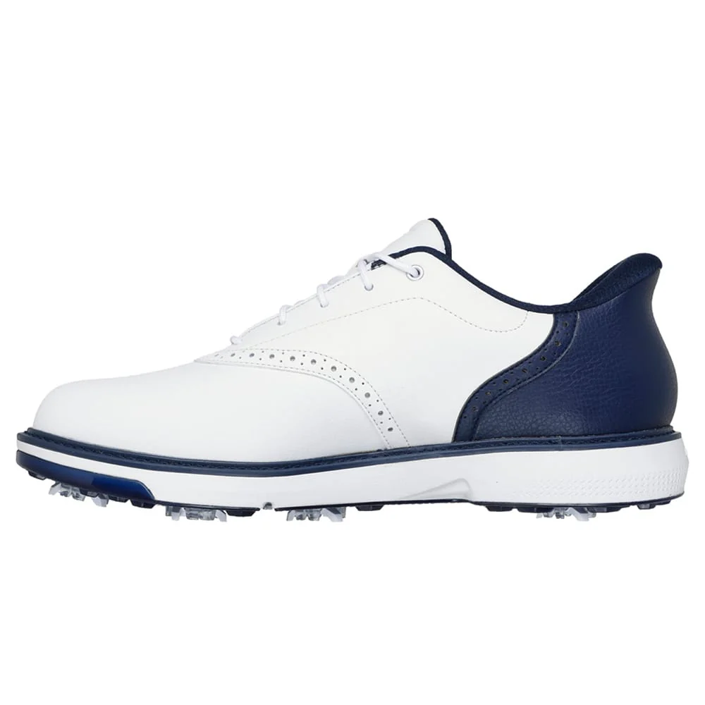 Skechers Slip Ins Go Golf Prestige Spiked Waterproof Shoes - White/Navy - Image 5