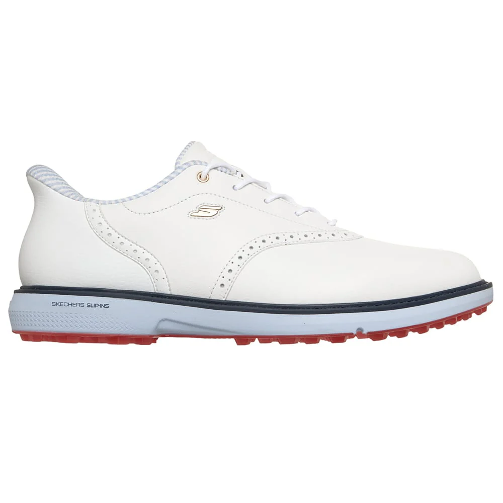 Skechers Slip Ins Go Golf Prestige Spikeless Waterproof Shoes - White/Navy/Red