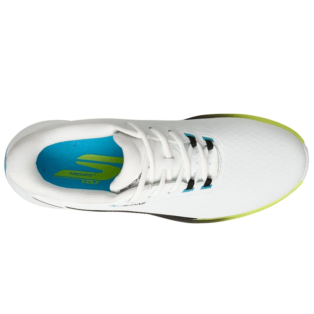 Skechers Pure Slip Ins Waterproof Spikeless Shoes - White/Black/Multi - Image 3
