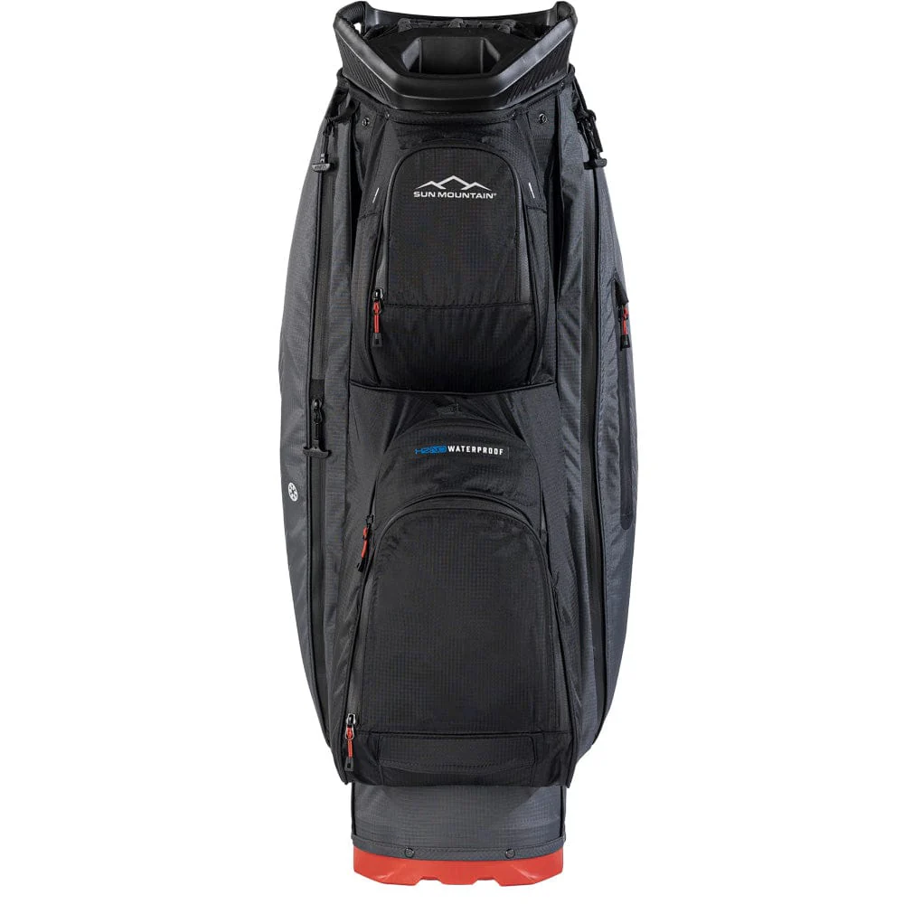 Sun Mountain C100 H2NO Waterproof Cart Bag - Steel/Black/Red - Image 3