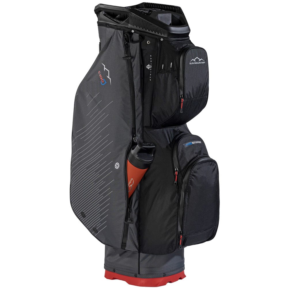 Sun Mountain C100 H2NO Waterproof Cart Bag - Steel/Black/Red - Image 5