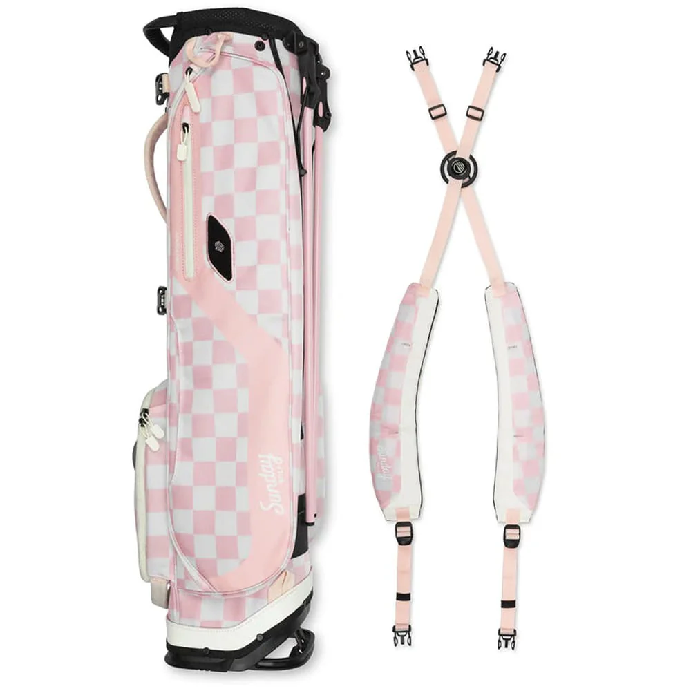Sunday Golf El Camino Stand Bag - Pink & White Checker - Image 4
