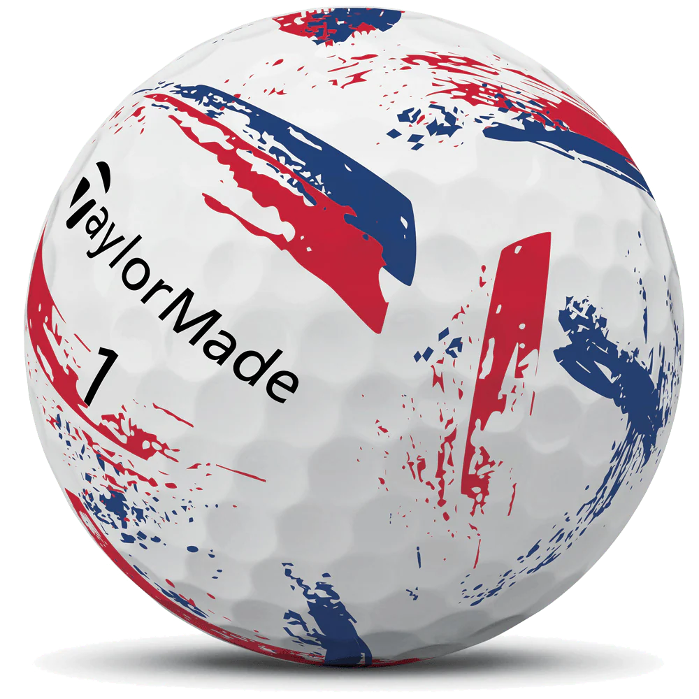 TaylorMade SpeedSoft Ink Golf Balls - White/Blue/Red - 12 Pack - Image 7