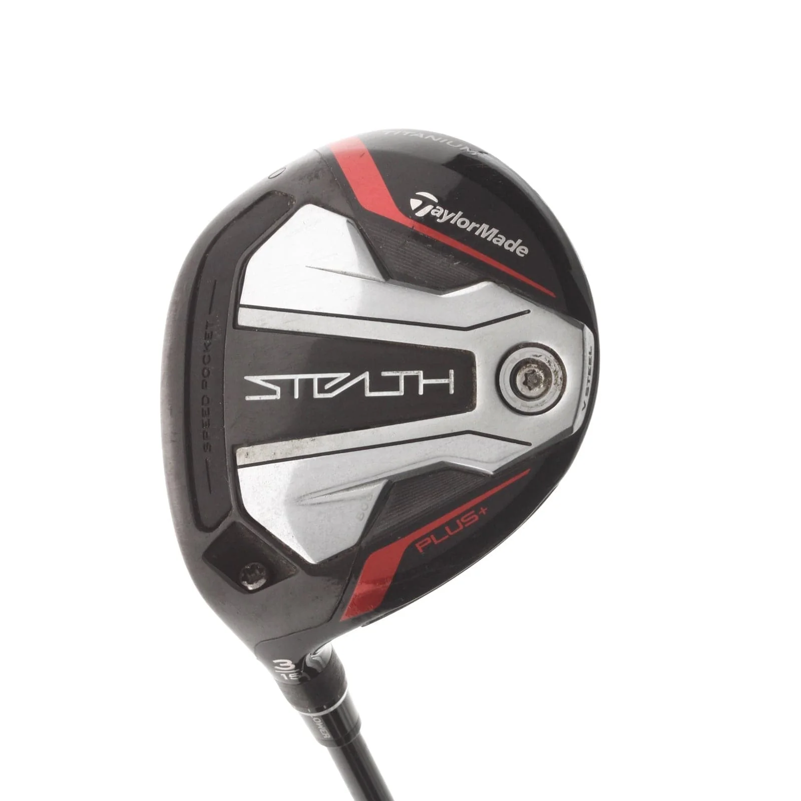 TaylorMade Stealth Plus Graphite Mens Left Hand Fairway 3 Wood 15* Stiff - Hzrdus Smoke Blue RDX 6.0 70g