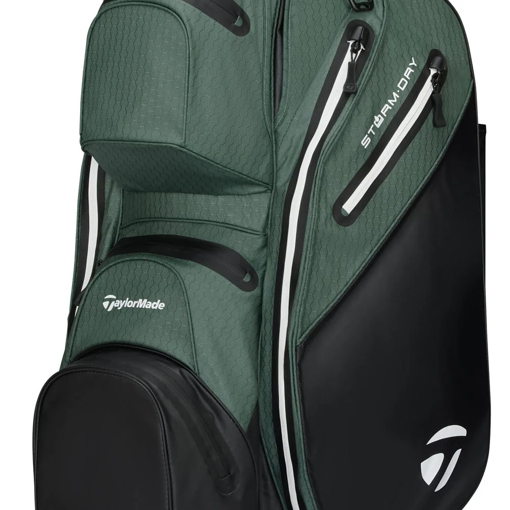 TaylorMade Storm Dry Waterproof Cart Bag - Black/Dark Sage - Image 3