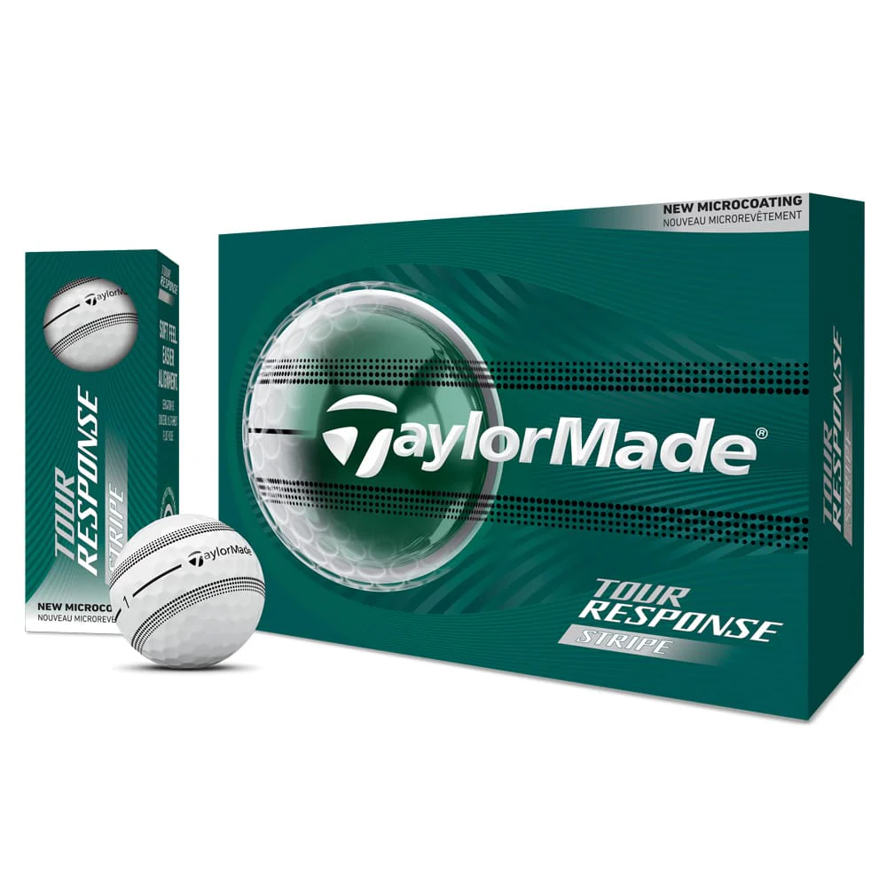 TaylorMade Tour Response Stripe Golf Balls - White/Black - 12 Pack - Image 7
