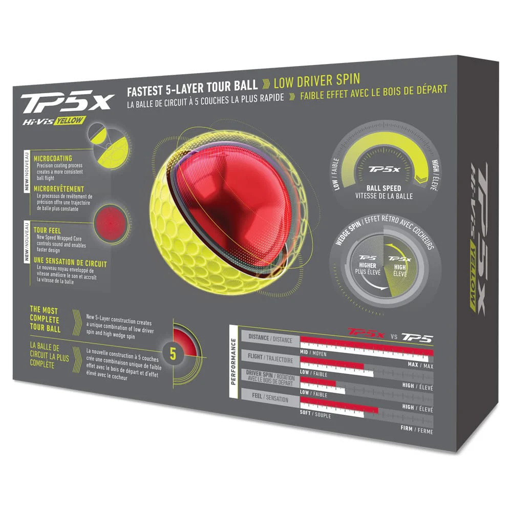 TaylorMade TP5x Golf Balls - Yellow - 12 Pack - Image 5