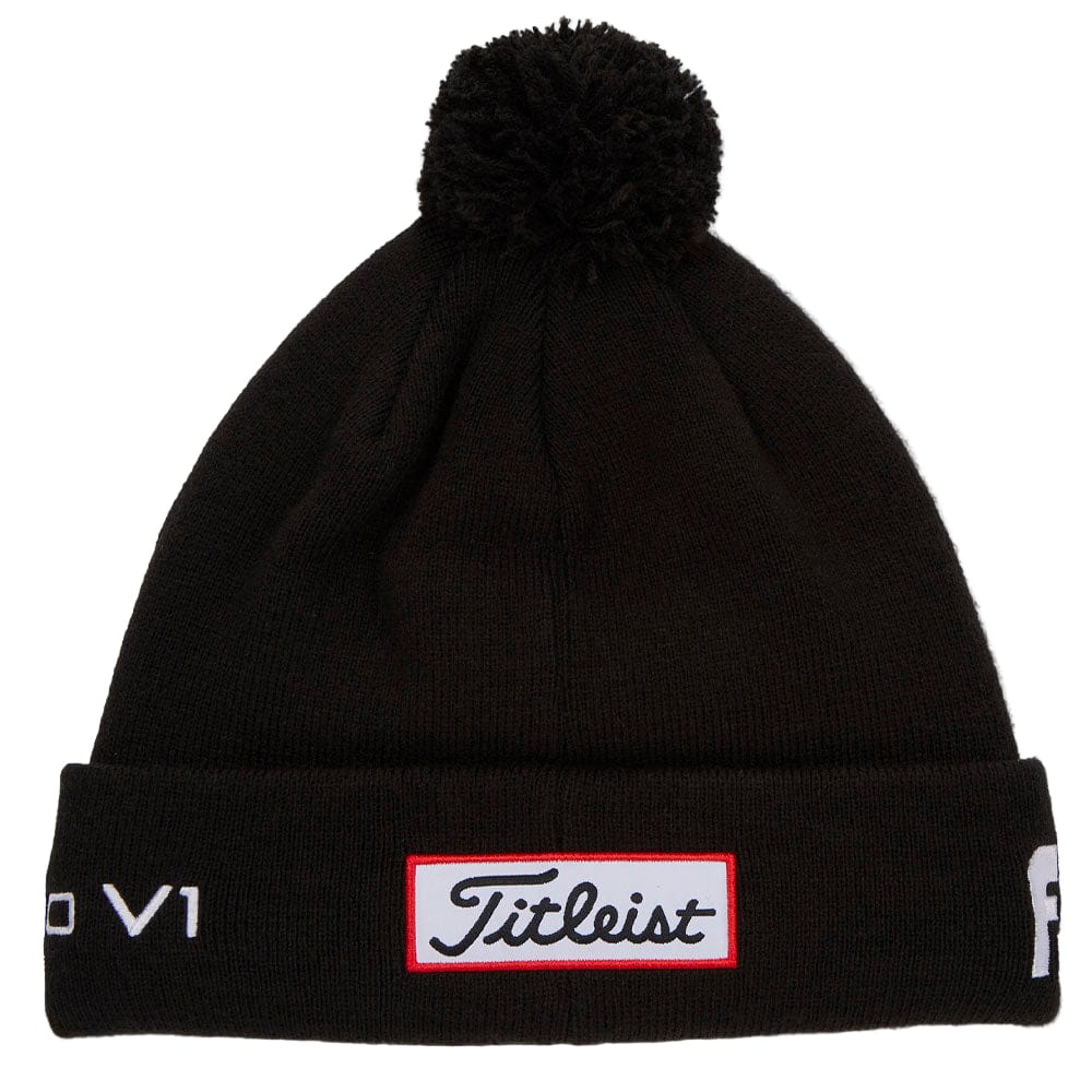 Titleist Tour Pom Pom Beanie - Black/White - Image 2