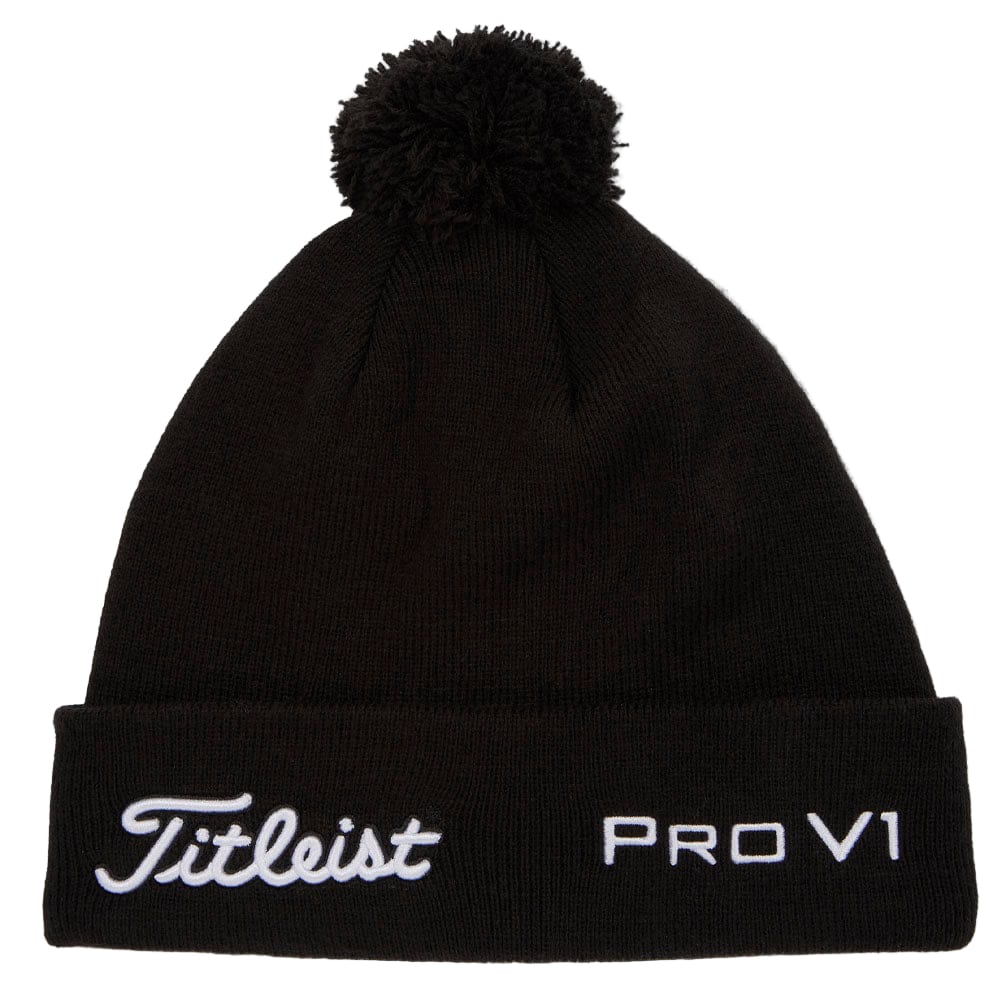 Titleist Tour Pom Pom Beanie - Black/White - Image 3