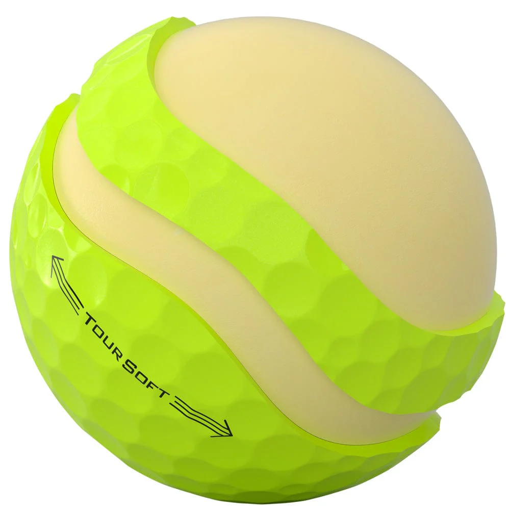 Titleist Tour Soft Golf Balls - Yellow - 3-Ball Sleeve - Image 5