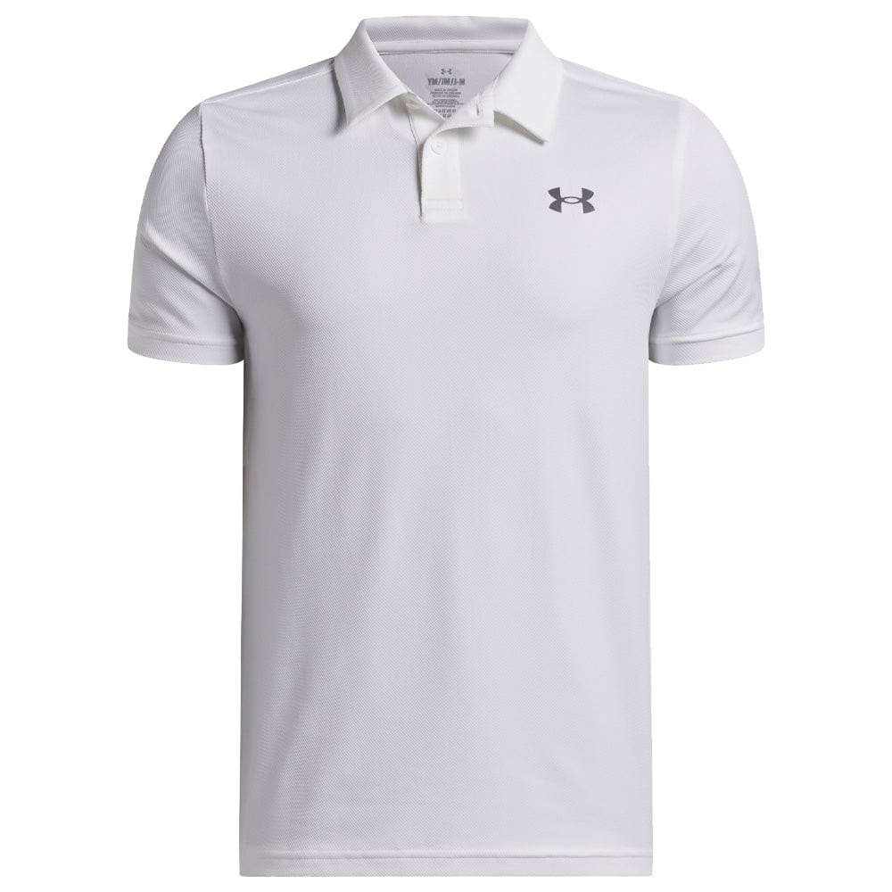 Under Armour Boys Matchplay Polo Shirt - White/Castlerock
