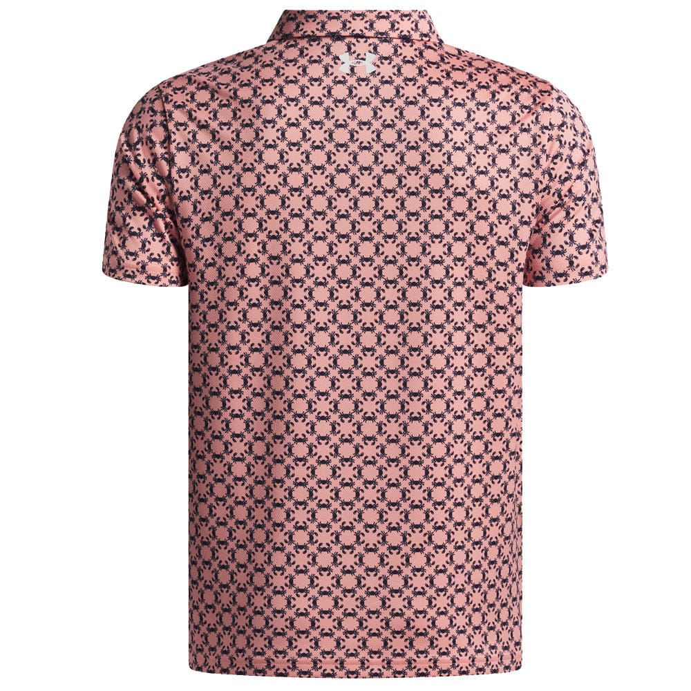 Under Armour Boys Matchplay Printed Polo Shirt - Posh Pink/Midnight Navy/White - Image 3
