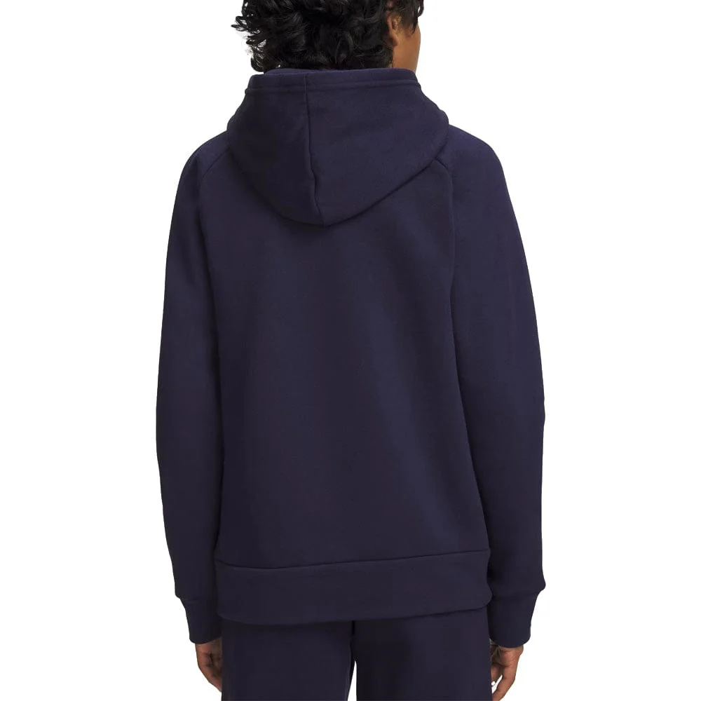 Under Armour Boys' Rival Fleece Hoodie - Midnight Navy/White - Image 4