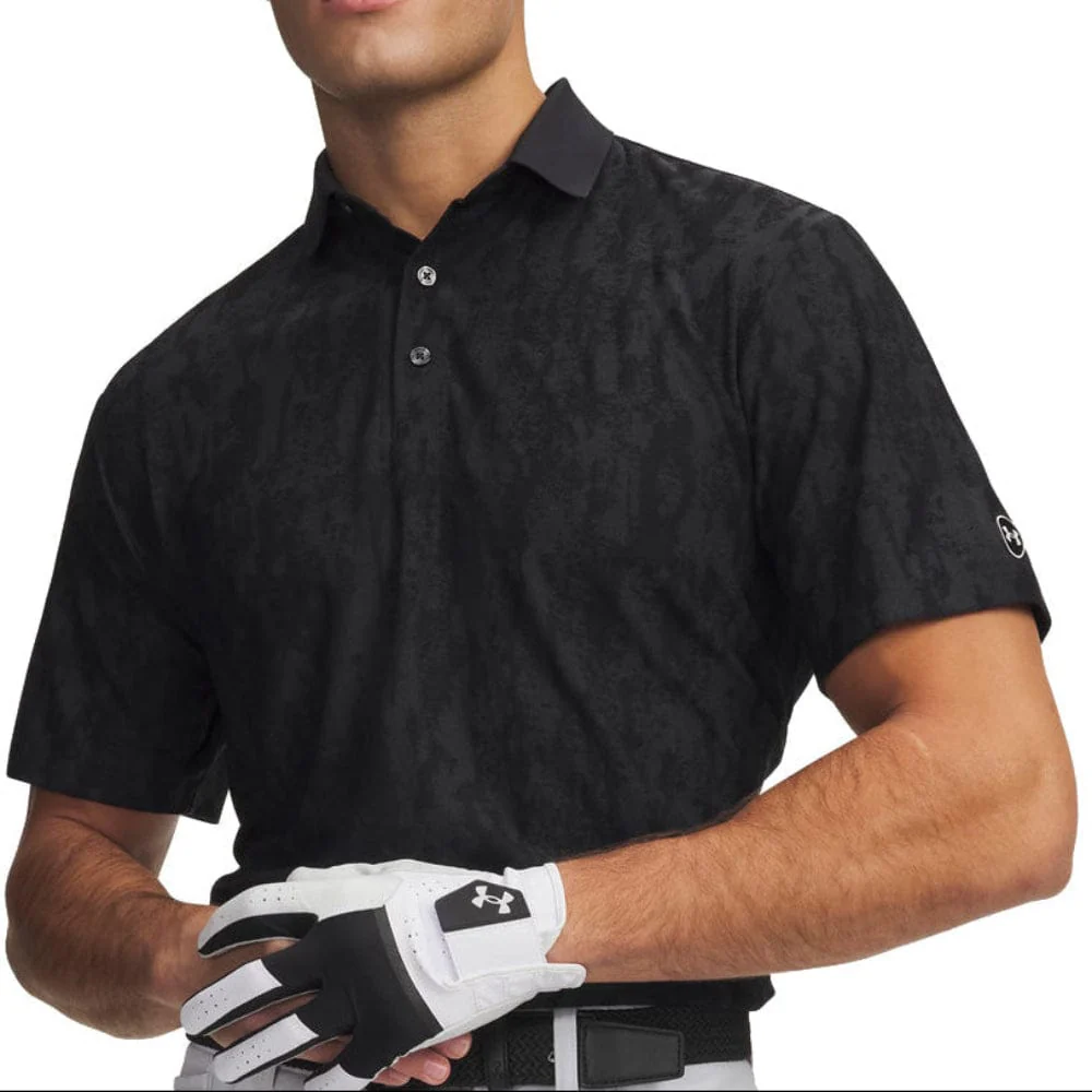 Under Armour ArmourDry Jacquard Polo Shirt - Black/Anthracite/Halo Gray