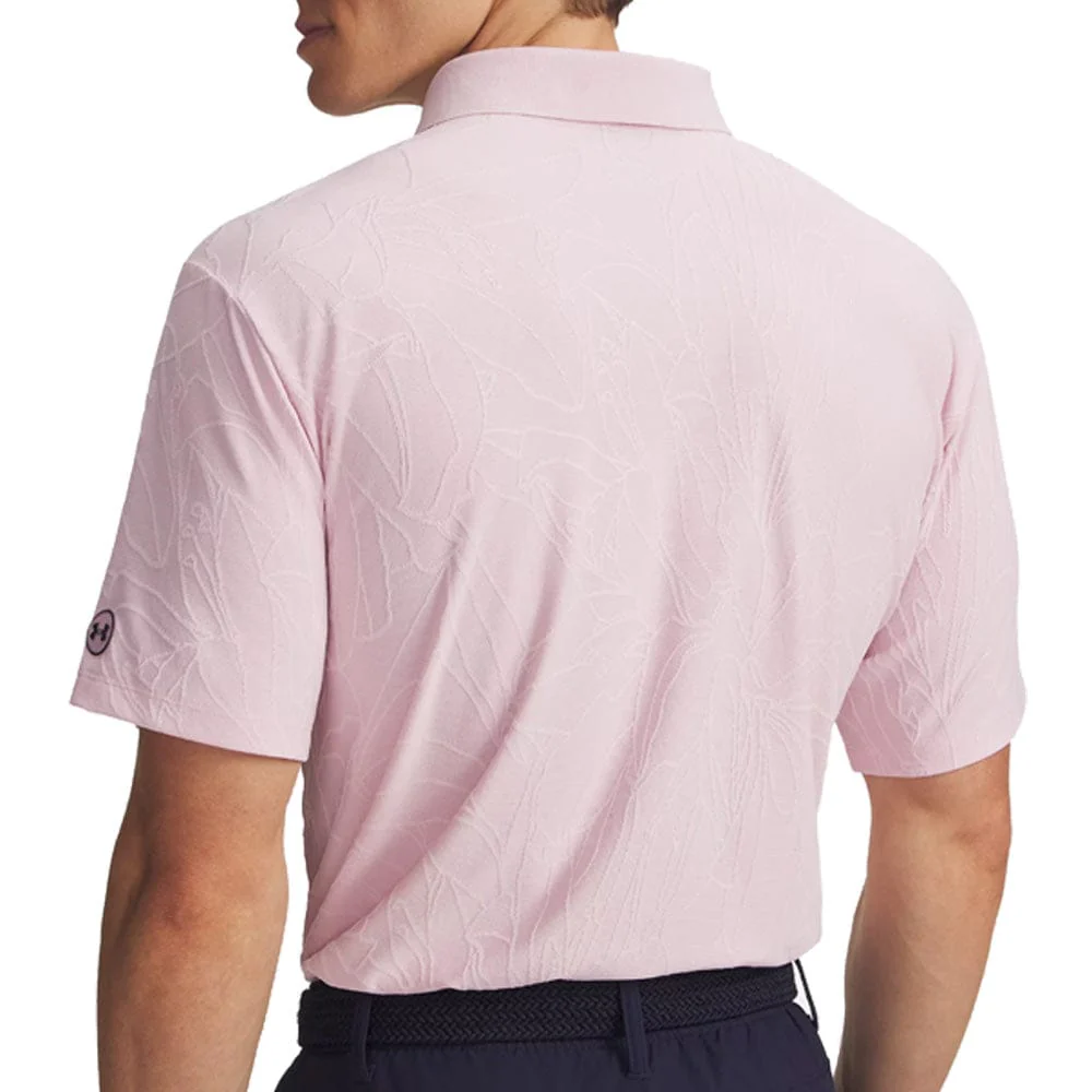 Under Armour ArmourDry Jacquard Polo Shirt - Prime Pink/Pink Dusk/Midnight Navy - Image 2
