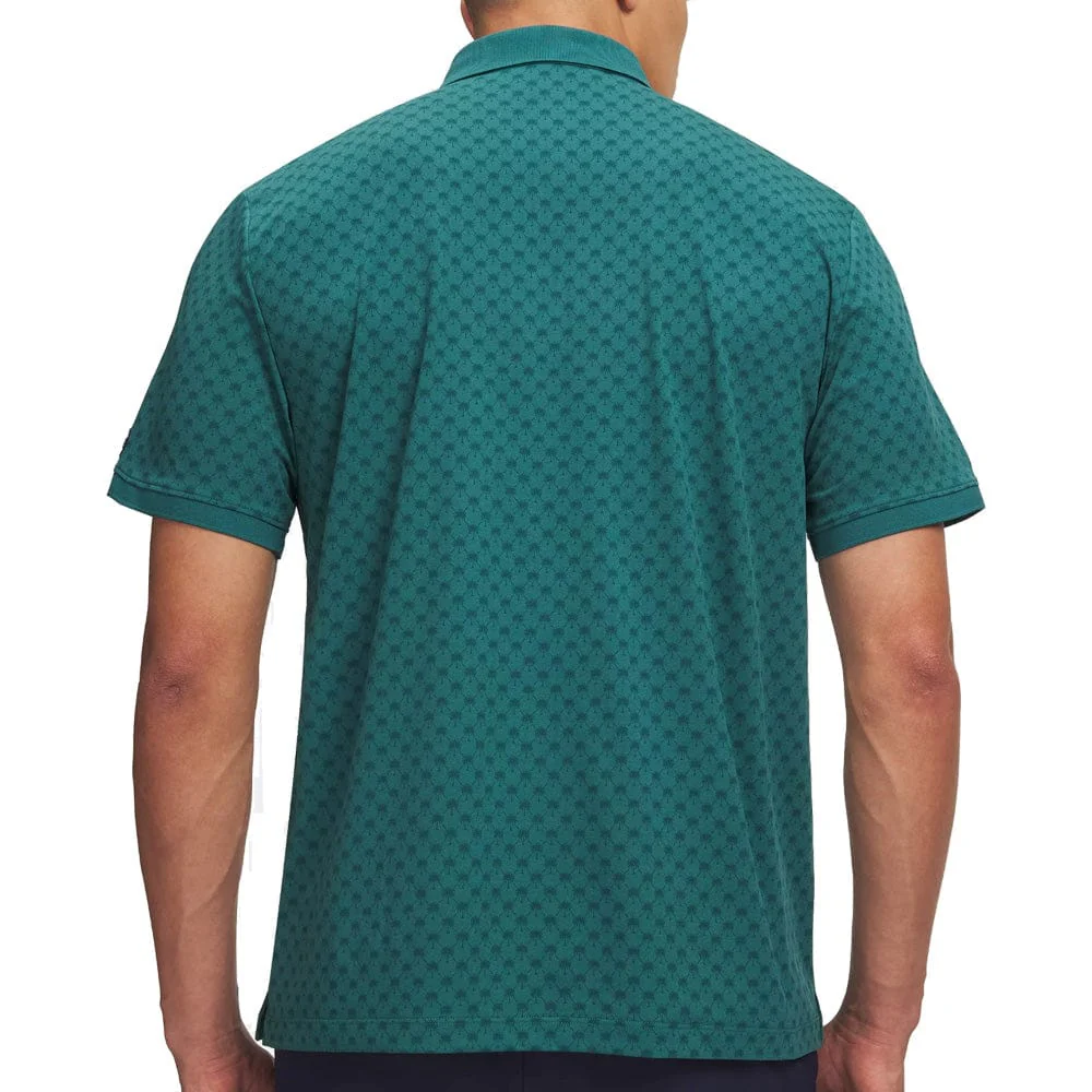 Under Armour ArmourDry Printed Rib Polo Shirt- Rack Green/Arden Green/Midnight Navy - Image 2
