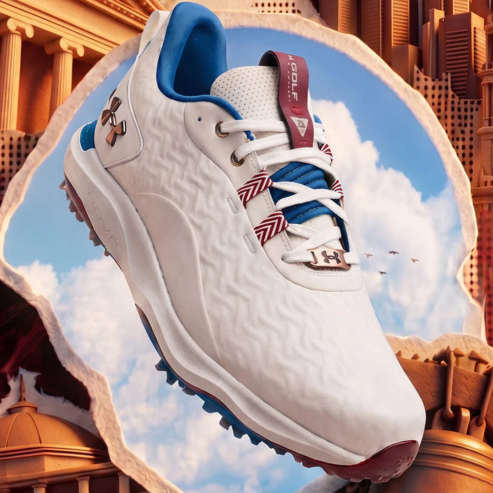 Under Armour Drive Pro Clone Limited Edition Waterproof Spiked Shoes - White/Ivory Dune/Metallic Copper Ore - Image 4