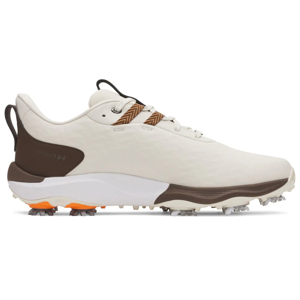 Under Armour Drive Pro Clone Waterproof Spiked Shoes - Stone/Gridiron Brown/Metallic Gun Metal - Image 4