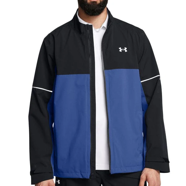 Under Armour Drive Rain Waterproof Suit - Black/Tech Blue + Black - Image 2