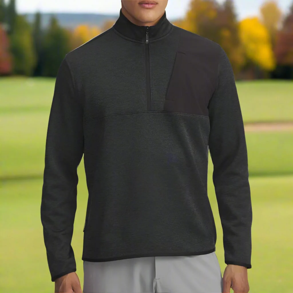 Under Armour Drive Sweaterfleece 1/2 Zip Pullover - Black/Anthracite/Black - Image 5