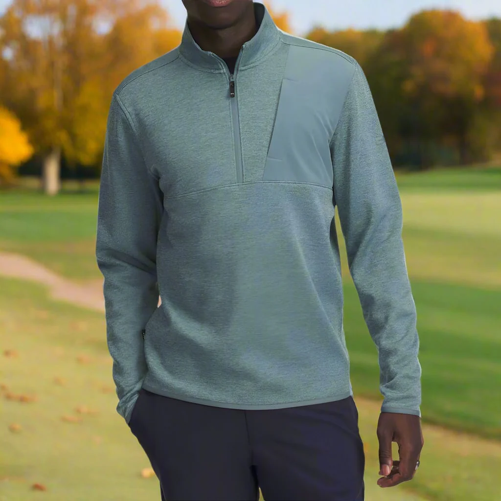 Under Armour Drive Sweaterfleece 1/2 Zip Pullover - Jasper Blue/Serpentine/Jasper Blue - Image 5