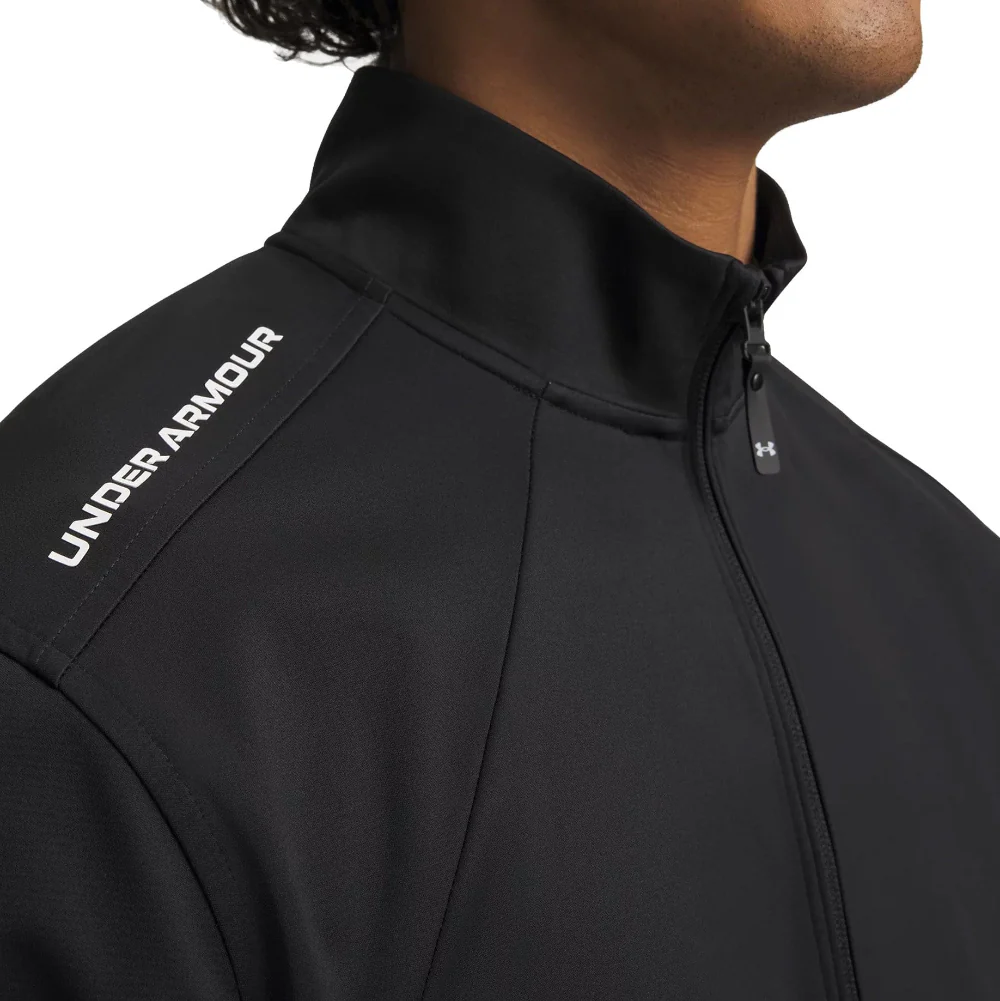 Under Armour Drive Wind Full Zip Top - Black/Black/White - Image 2