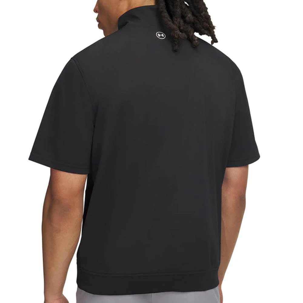 Under Armour Drive Wind Short Sleeve 1/2 Zip Top - Black/White - Image 2