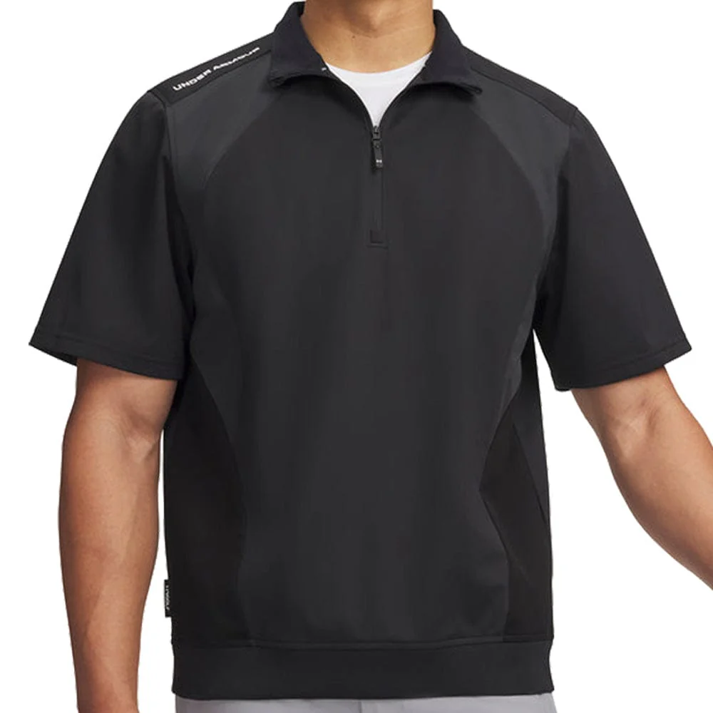 Under Armour Drive Wind Short Sleeve 1/2 Zip Top - Black/White - Image 3