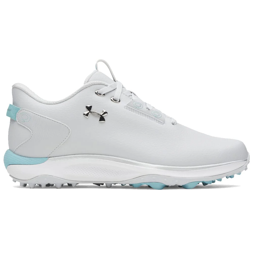 Under Armour Ladies Drive Fade 2 Waterproof Spikeless Shoes - Halo Gray/Metallic Silver