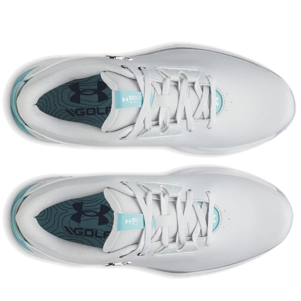 Under Armour Ladies Drive Fade 2 Waterproof Spikeless Shoes - Halo Gray/Metallic Silver - Image 5