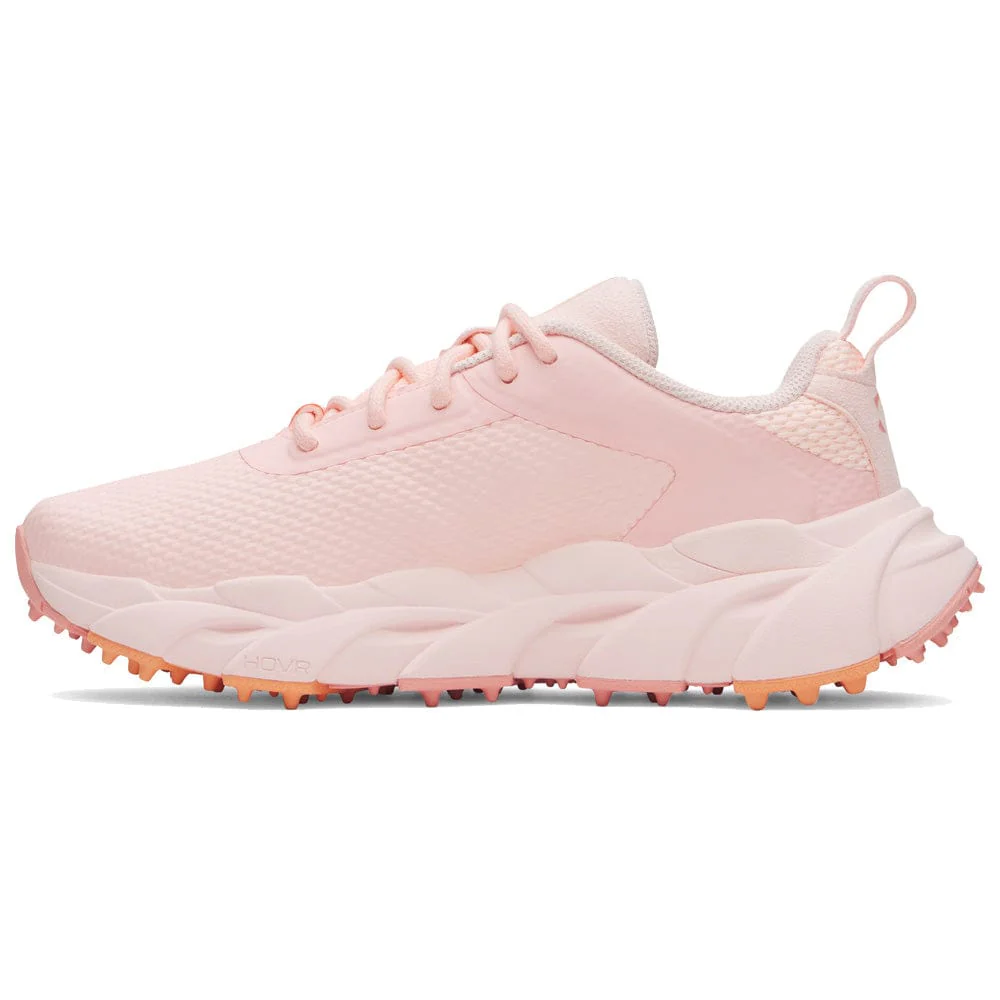 Under Armour Ladies Halo Hybrid Waterproof Spikeless Shoes - Golf Trip - Beta Tint/Beta Tint/Posh Pink - Image 2