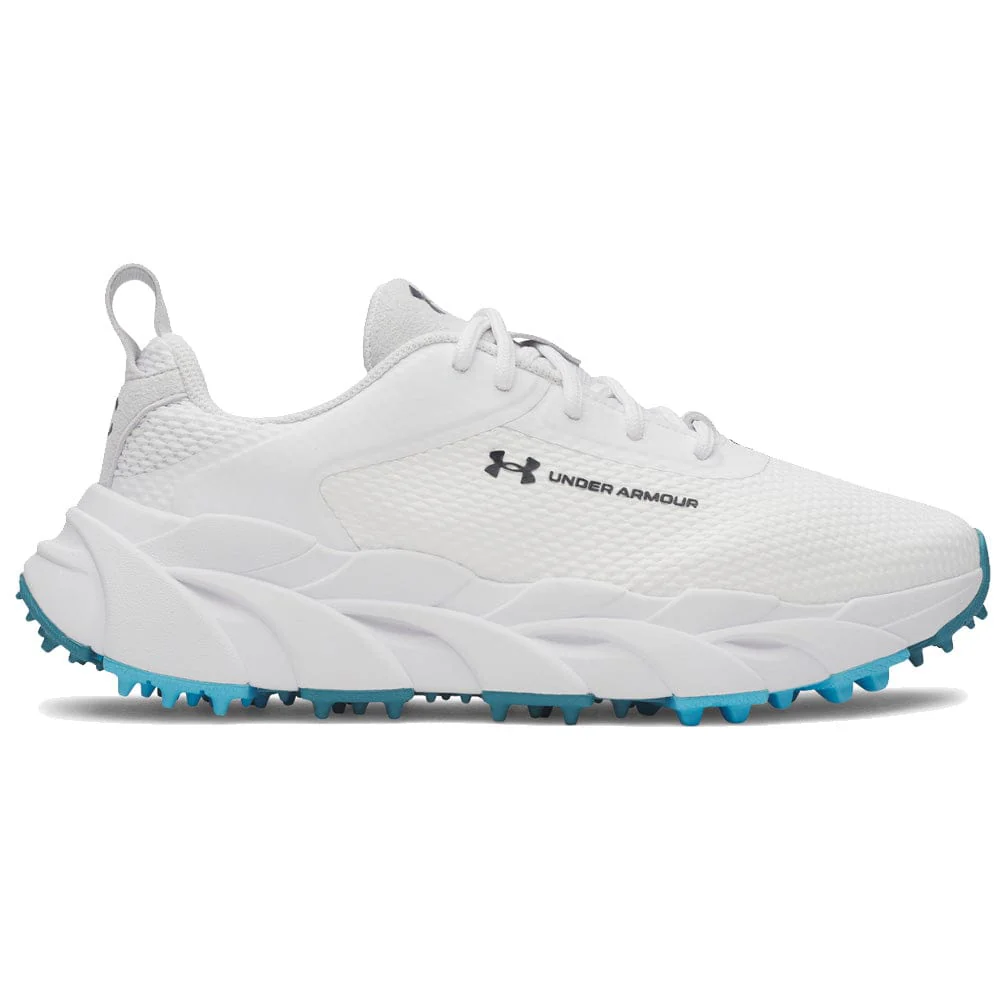 Under Armour Ladies Halo Hybrid Waterproof Spikeless Shoes - White/White/Midnight Navy