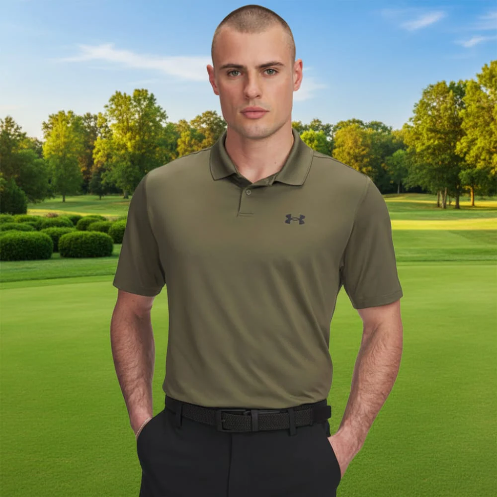 Under Armour Matchplay Performance 3.0 Polo Shirt - Marine OD Green/Black - Image 3