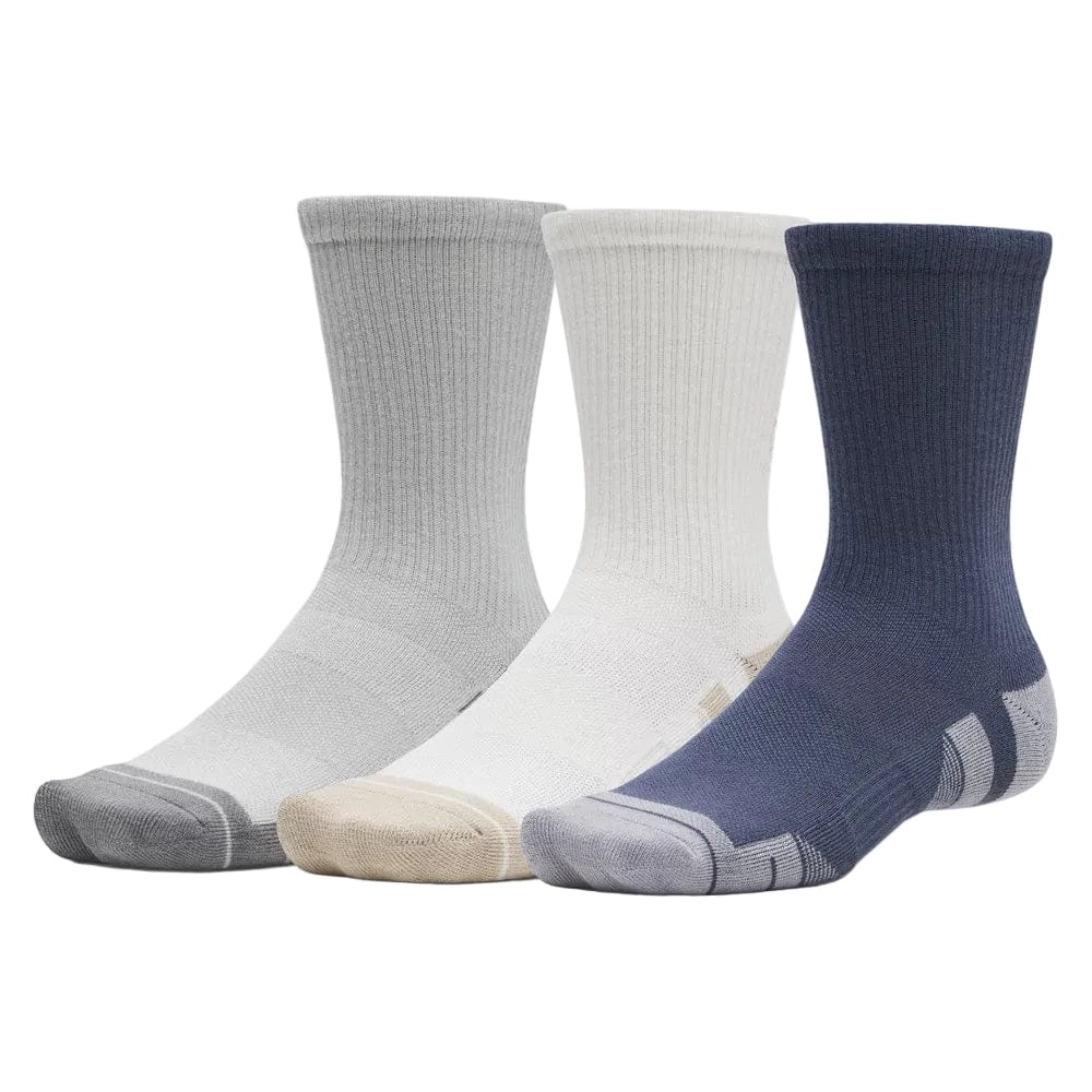 Under Armour Performance Tech Crew Socks (3 Pack) - Titanium/Summit White/Clay Green