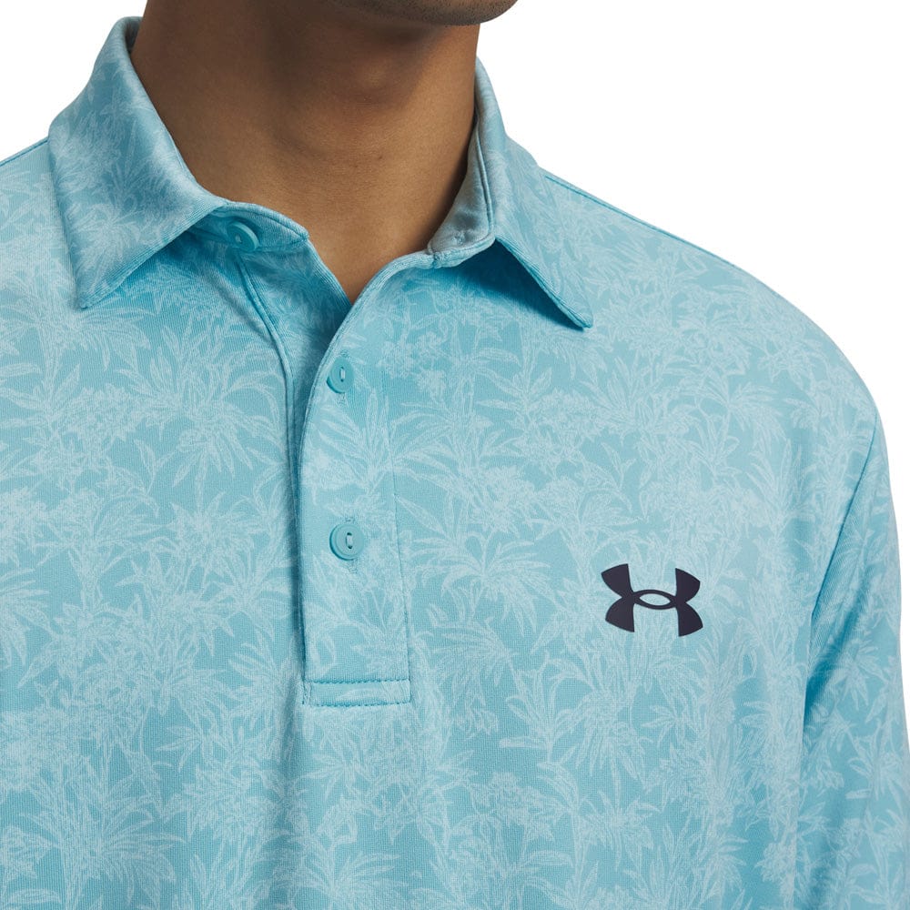 Under Armour Playoff 3.0 Printed Polo Shirt - Blue Haze/Midnight Navy - Image 3