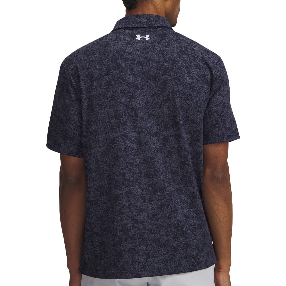 Under Armour Playoff 3.0 Printed Polo Shirt - Midnight Navy/Downpour Gray/Halo Gray - Image 2